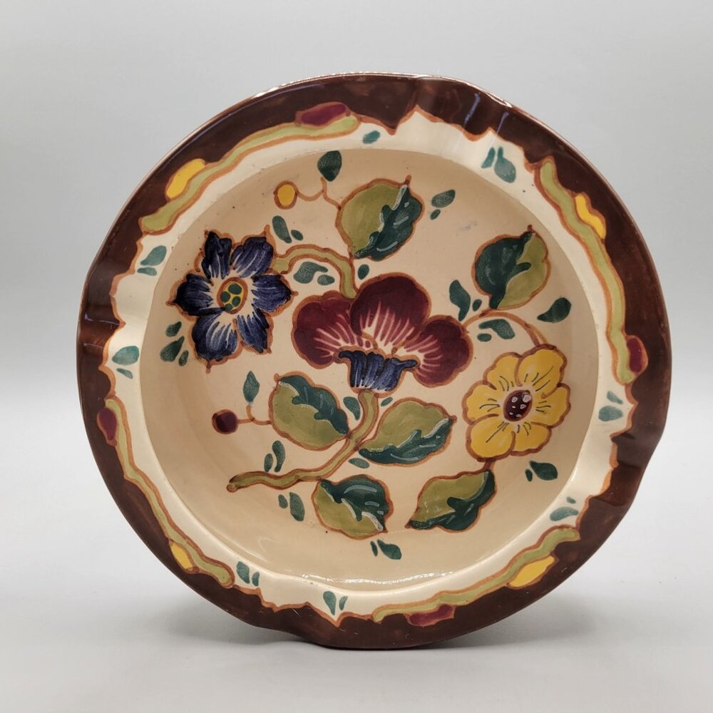 Gouda Regina Dutch Pottery Floral Ashtray Holland